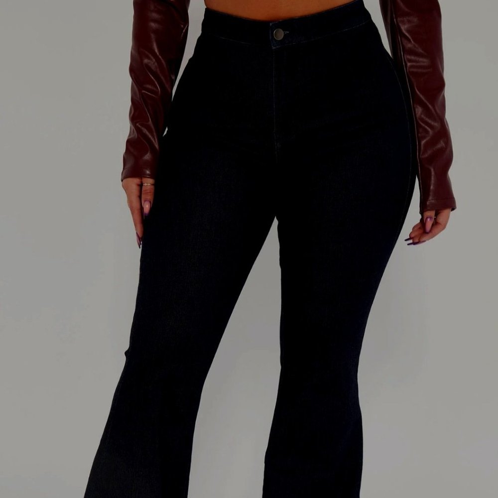 Stretch Flare Jeans- Dark Wash